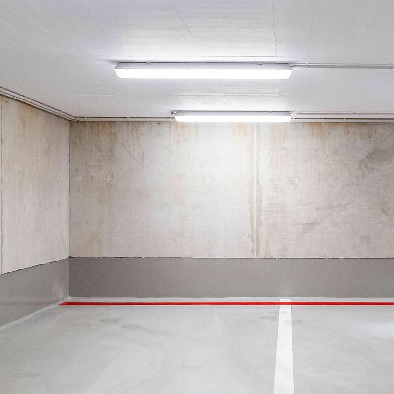 Thumbnail - Led Wannenleuchte Deckenleuchte Garagenlampe Hallenleuchte Feuchtraumleuchte, 48W 5760lm 4000K kaltweiß l 150 cm, 2er Se...