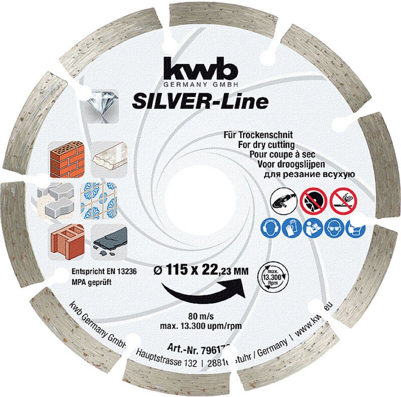 Einhell - kwb Kraftixx Dia Trennscheibe Silver - Line ø 125 mm, 125 mm x 22 mm, Kreissägeblatt