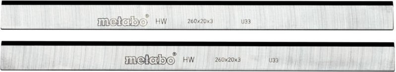Metabo 2 HM Hobelmesser, 260x20x3mm / 2-Einstellnuten, HC 260 C/M/K 2 Stk