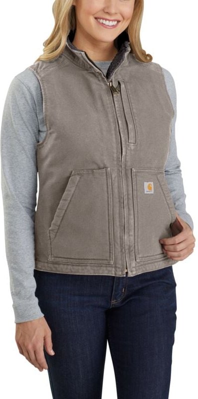 Sherpa Lined Mock Ärmellose Weste Taupe t.l - Carhartt