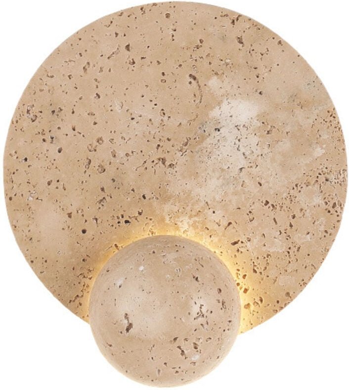 Kreative Retro-Wandleuchte, Deckenleuchte im japanischen Wabi-Sabi-Stil, natürlicher beigefarbener Travertin, nordischer...