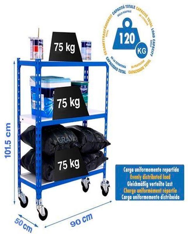 Simonrack Moderne Metallregal Blau und Weiß