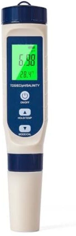 Ph Wert Messgerät, Hochpräzises Ph Salzgehalt ec tds Temperatur Multifunktions Ph Messgerät, Automatische Temperaturkomp...
