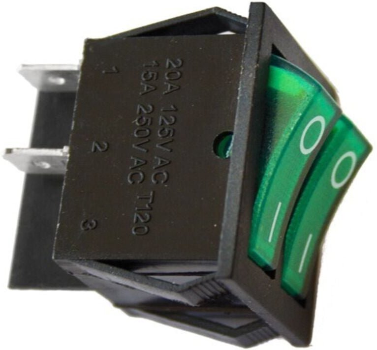 EDM - Doppelschalter 15A 250V Grün