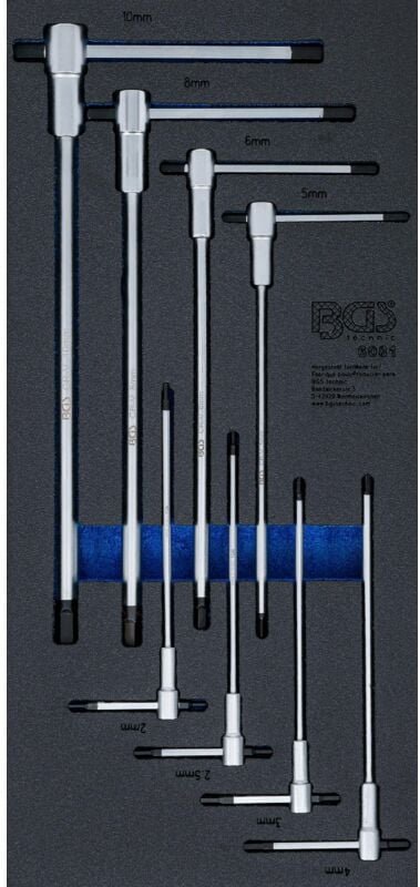 Werkstattwageneinlage 1/3: Schraubendreher-Satz mit T-Gleitgriff Innensechskant 2 - 10 mm 8-tlg.