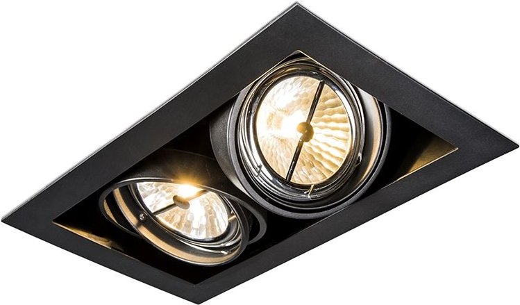 Einbaustrahler schwarz AR111 verstellbar 2-flammig - Oneon