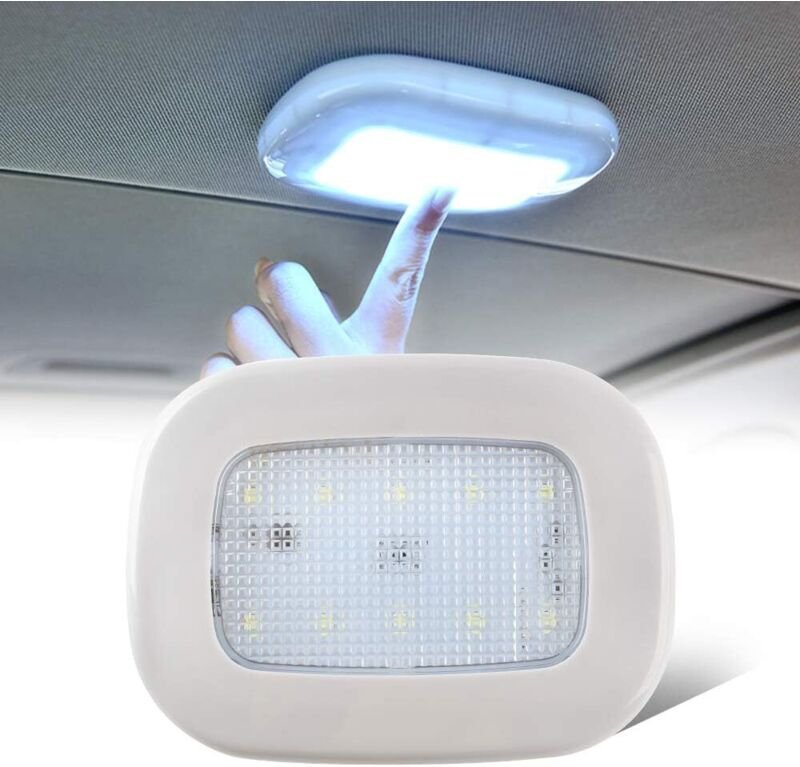 Teguangmei Auto LED-Autoleuchten, kabellose, per USB wiederaufladbare Druckknopf-Kuppelleuchte, universelle Leseleuchte ...