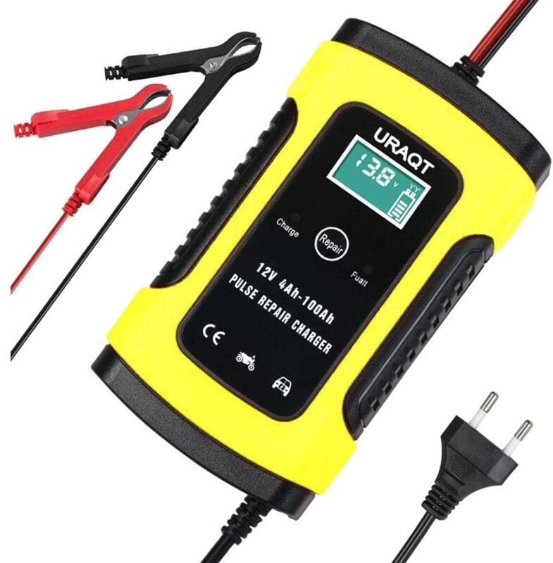 Intelligentes Batterieladegerät mit 12 V, 6 A, Erhaltungsladegerät mit LCD-Touchscreen, mehrfache Überholung und Schutz ...
