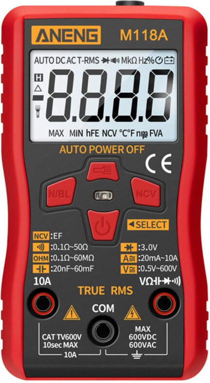 Multimetro digitale a selezione automatica M118A, TRMS ad alta precisione con 6000 conteggi, misura tensione, corrente, ...