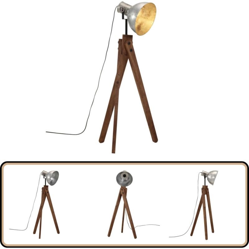 Stehleuchte 25 W Vintage Silbern 45x45x120 cm E27 - Industrielampen - Stehlampe - Wohnraumleuchte - Vintage Stil - Retro...