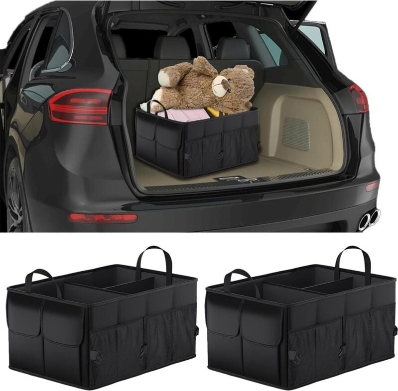 2er-Pack wasserdichter Kofferraum-Organizer mit mehreren Fächern, faltbar, für alle Fahrzeuge