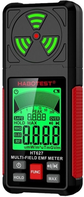 3-in-1-EMF-Detektor und Erdbebenmessgerät, maximaler Speicher, misst elektromagnetische Felder (EF, RF, MF, WLAN), elekt...