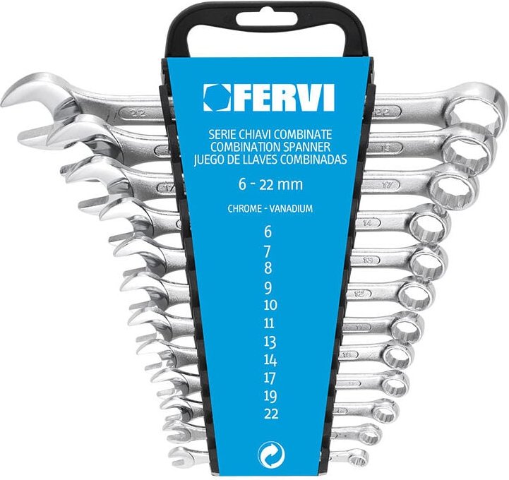 12 tlg ring maulschlüssel satz 6 - 22 mm maul ringschlüssel-satz Fervi 0073