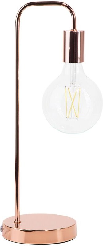 Tischlampe Kupfer Metall 48 cm Glühbirnen-Optik langes Kabel mit Schalter Bogenlampe Modernes Design