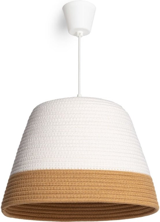 Pendelleuchte aus Naturfasern Begonia Weiß