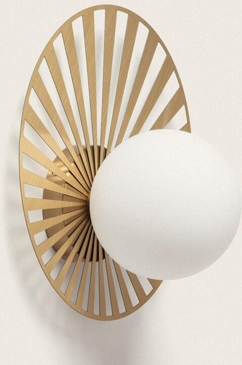 Wandleuchte Metall und Glas Becquer Gold