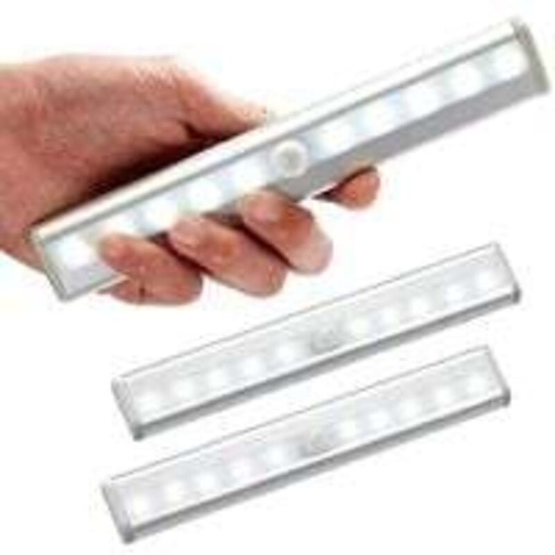 Ersandy - 3er-Set LED-Lampen, Innen-Bewegungsmelder, Schrankleuchte, 10 LEDs, kabelloser Spot, LED-Schranklampe, batteri...