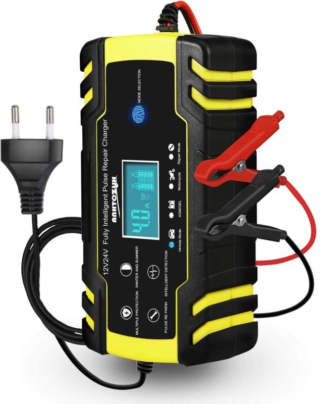 Autobatterieladegerät, 12 v 8 a, 24 v 4 a Autobatterieladegerät, vollautomatisches Smart-Maintenance-Ladegerät mit LCD-T...