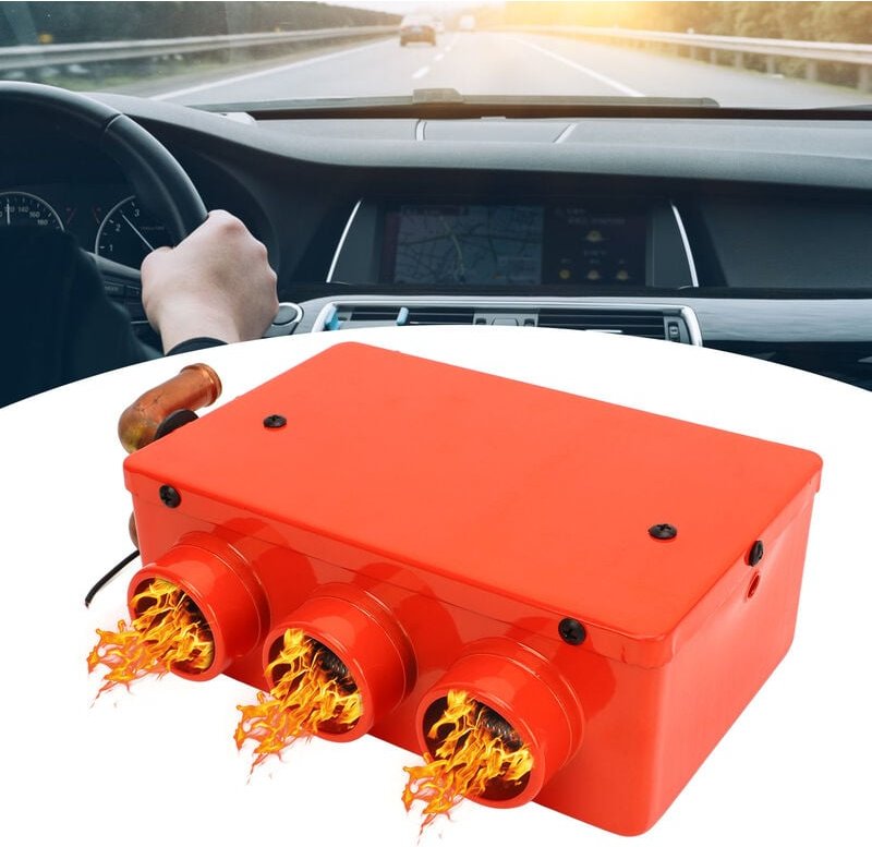 SJLERST Auto-Heizungs-Defroster-Lüfter, Rot, 50 W, Geringer Stromverbrauch (12V)
