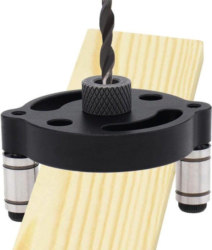 Set mit 8 selbstzentrierenden Dübelvorrichtungen – Tragbare Bohrlehre für gerade Bohrungen – Holzplatten-Lochbohrer – Bo...