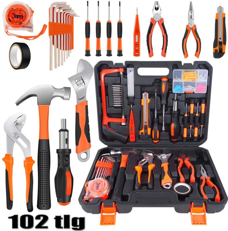 102PC Werkzeugkoffer Maschinenkoffer für Elektrowerkzeuge Werkzeugkiste mit Fall
