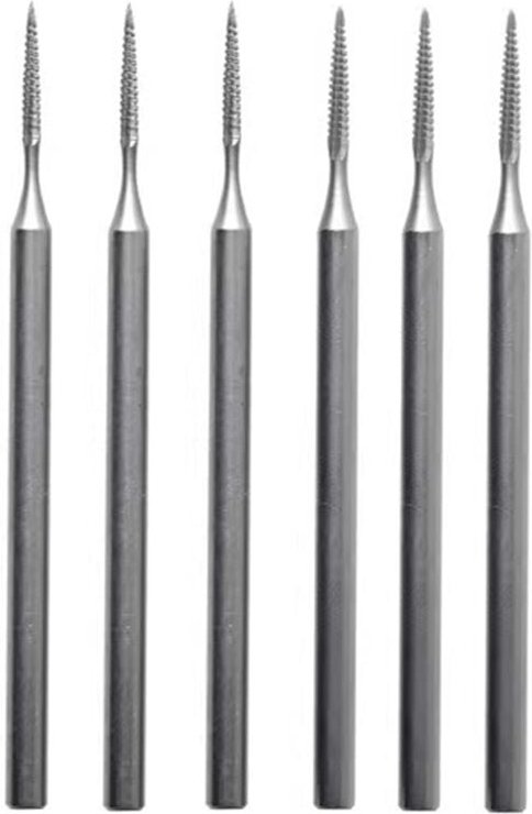 6-Teiliger Schmuck-Fräser mit Kegelschliff - 3/32 Schaft, Langer Kegelförmiger Fräser Konischem Schliff, Gravurbits für ...