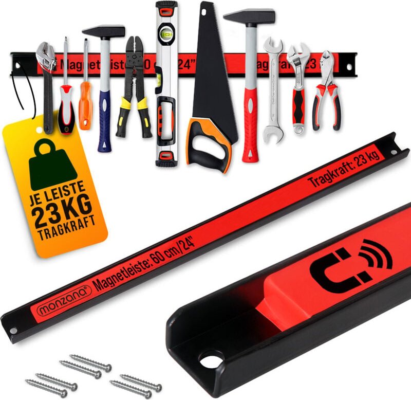 DEUBA® Magnetleiste 45-60cm 23kg Tragkraft Magnetisch Werkzeugleiste Werkzeughalter Werkzeugwand Werkstatt Werkzeug Orga...