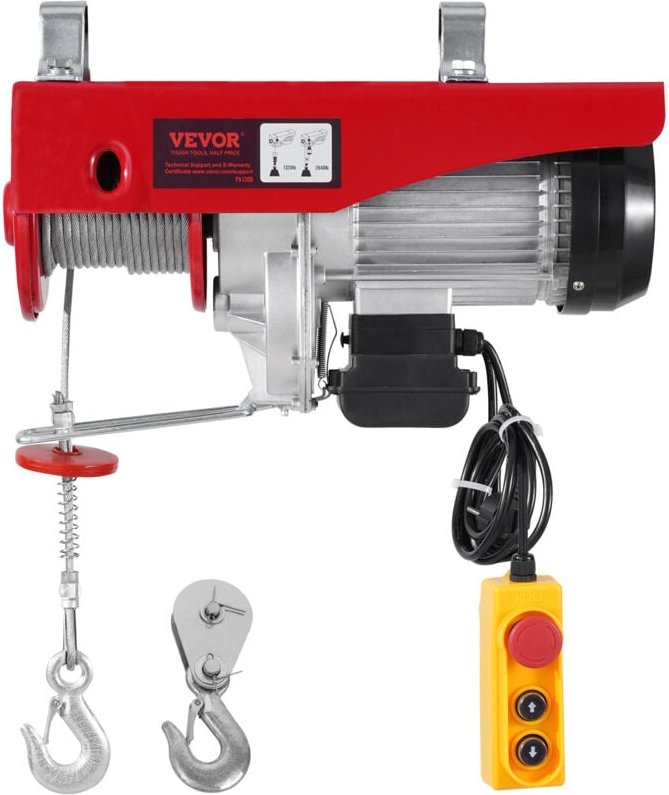 Thumbnail - Elektrischer Flaschenzug, 2640 lbs 230 v elektrische Seilwinde mit 14 Fuß kabelgebundener Fernbedienung, 40 Fuß Hubhöhe ...
