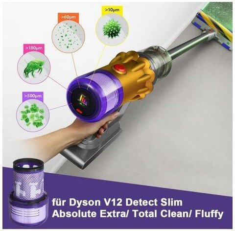 Thumbnail - 2er-Pack HEPA-Ersatzfilter für Dyson V12 Detect Slim Absolute Extra/ Total Clean/ Fluffy Akku-Staubsauger 971517-01 - Ym...