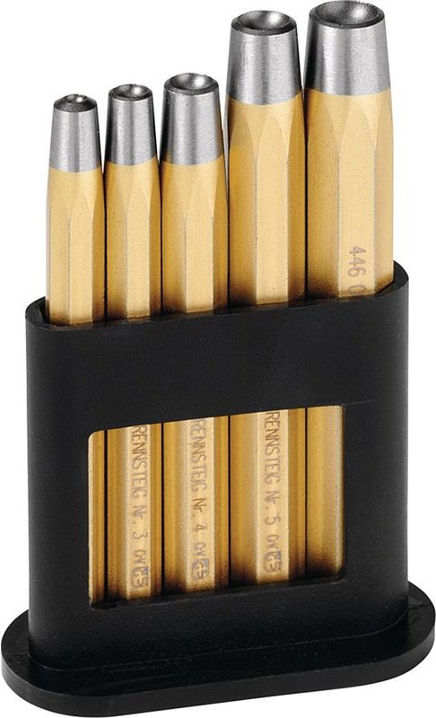 Nietkopfsetzersatz din 6435 5-teilig Niet-Ø 2 - 6 mm