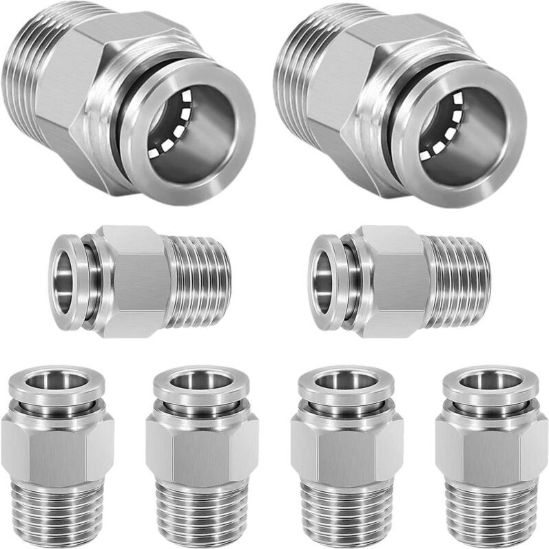 Schnellanschluss-Luftschlauchanschlüsse,Luftschlauchanschlüsse 8 Stück versiegelte Kompressoranschlüsse Schnellanschluss...