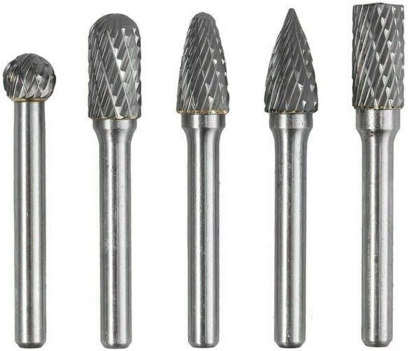 ZVD-5 PCS 6 mm Queue 10 mm Tête Tungstène Carbure Double Coupe Rotary Burr Set Pour Travail du Bois Gravure Die Grinder ...