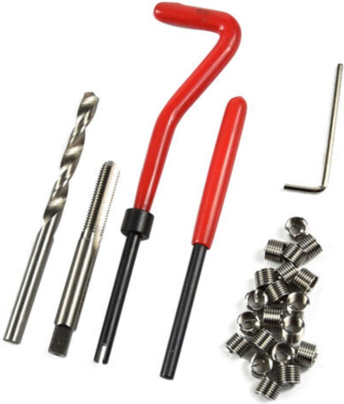 25-teiliges M6 x 1,0 Gewindereparaturset Helicoil, kompatibel mit beschädigten 6-mm-Gewinden