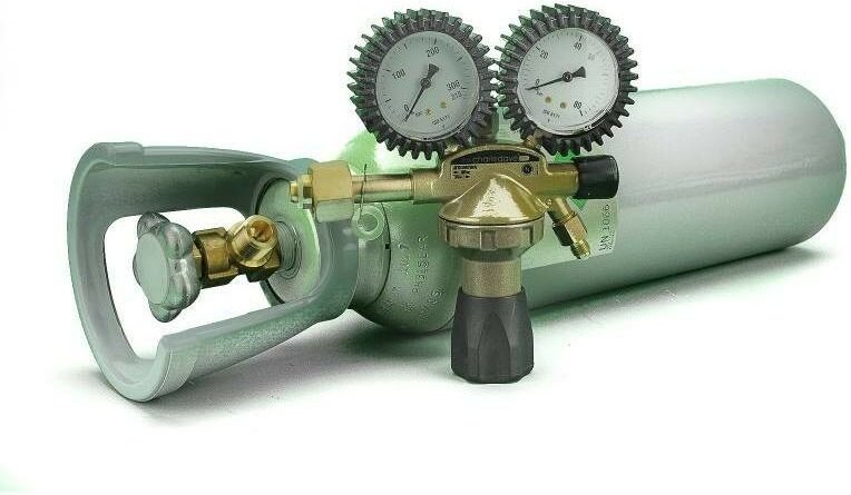 Trockene Stickstoffflasche 5 Liter + Hochdruck -Manorredduktor