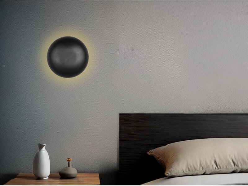 Reality Leuchten - Akku Wandleuchte davey aus Metall Schwarz per usb aufladbar, ø 15,5cm