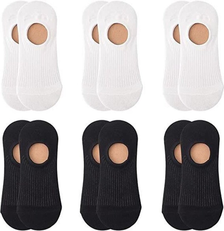 Silikon-Antirutschsocken in Unifarben, kurze Sommersocken aus Baumwolle, für Damen und Herren (6 Paar, Größen 37-42)