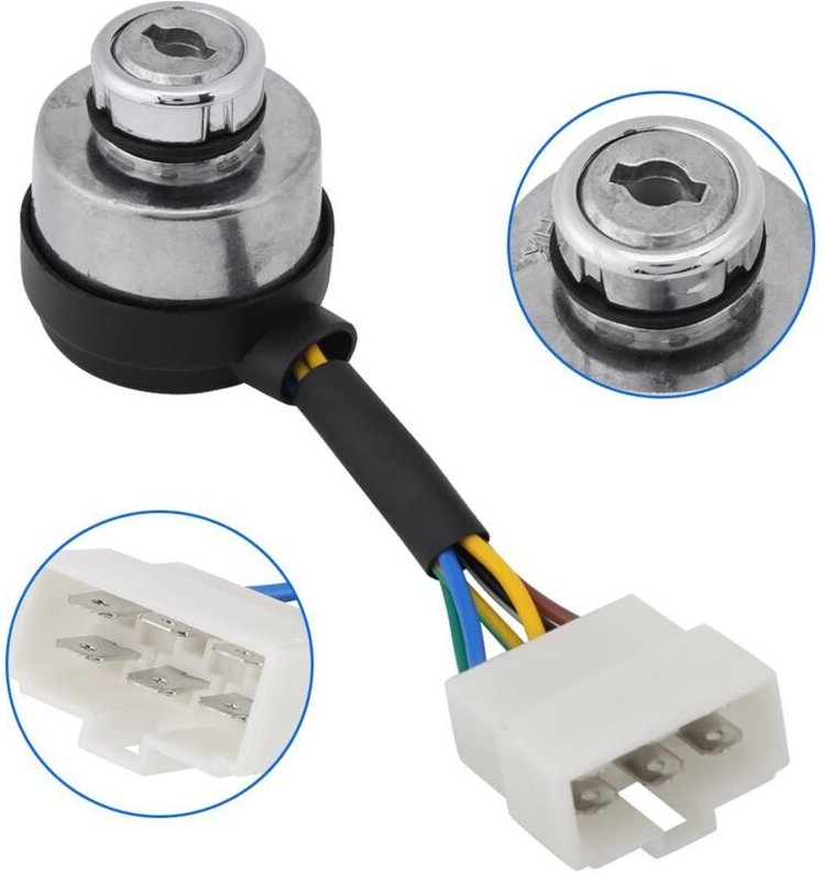 6-adriger Zündschalter mit Schlüsselverriegelung für 2,5–6,5 kW Gasgenerator 188F