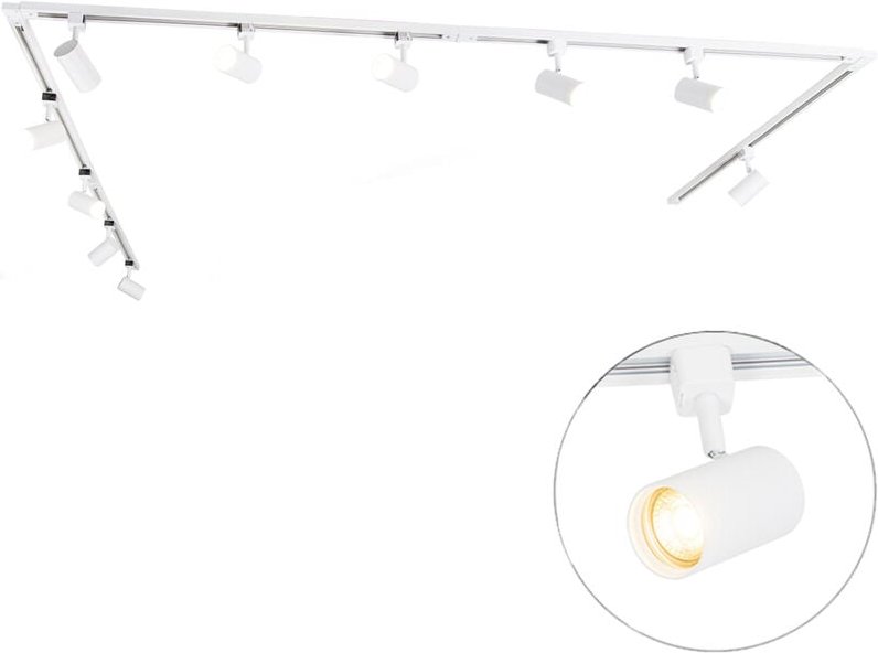 Modernes 1-Phasen-Schienensystem mit 10 Spots weiß - Jeana