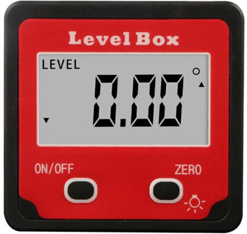 Dolaso - Digitaler Neigungsmesser, 2 Tasten, Mini-Digital-Neigungsmesser, Rot