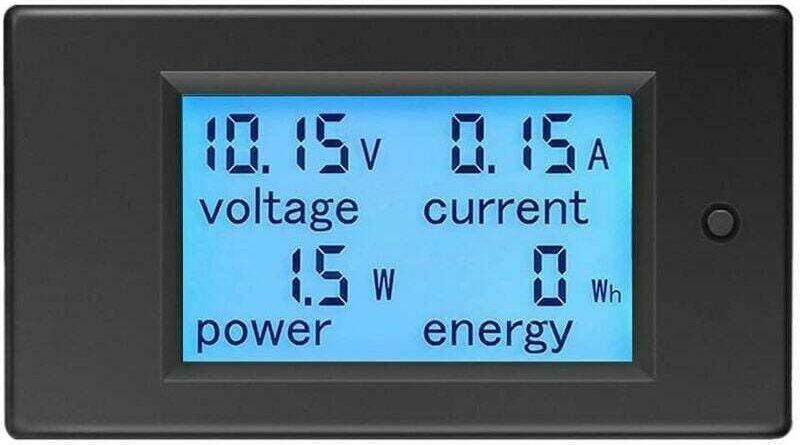 12V DC 6,5-100V 20A Voltmeter Amperemeter, Spannungsmesser Wattmeter Tester, digitales LCD-Display für Spannung, Strom u...