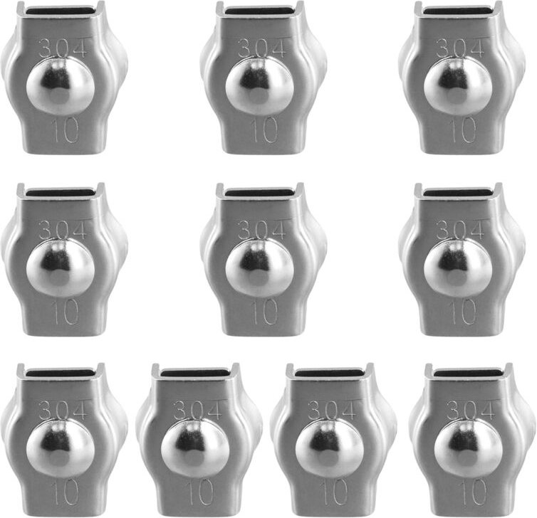 10 Stück Klemmen, Drahtseil Edelstahl 304 Kabelseil Befestigungsclip M10