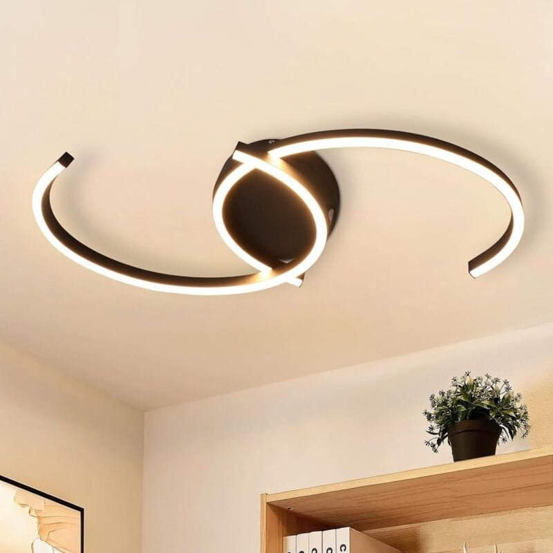 Deckenlampe Wohnzimmer led Deckenleuchte - Wohnzimmerlampe Modern 60CM Schlafzimmerlampe Schwarz 24W Schlafzimmer Decken...