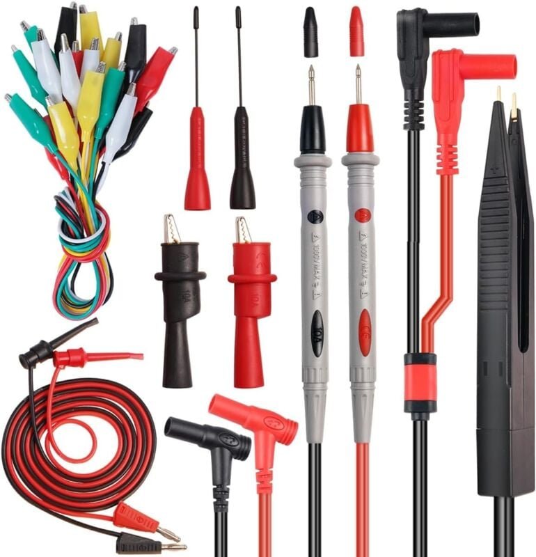 Bluedeer - Messleitungen für Multimeter Kit, 19 Stück Multimeter Kabel 1000V / 10A /cat iii/iv Bananenstecker, Messleitu...