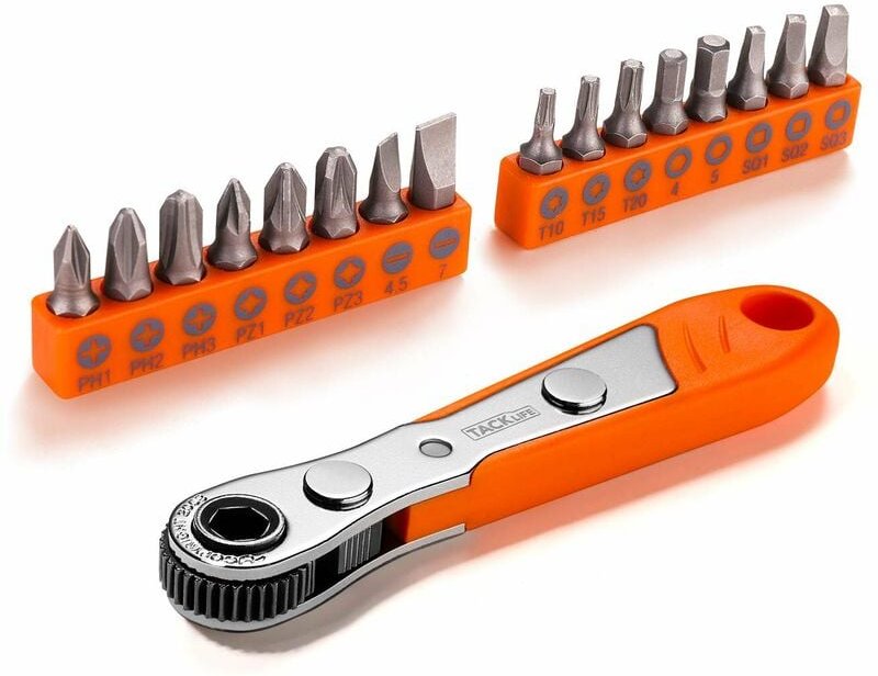 Tacklife - 17-teiliger Mini-Ratschenschraubendreher mit 1/4-Zoll-Antrieb – HRSB1A
