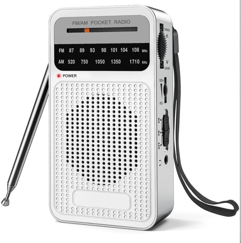 Tragbares AM-FM-Radio, Transistorradio mit leistungsstarkem Lautsprecher, batteriebetriebenes Radio mit 2 AA-Batterien f...