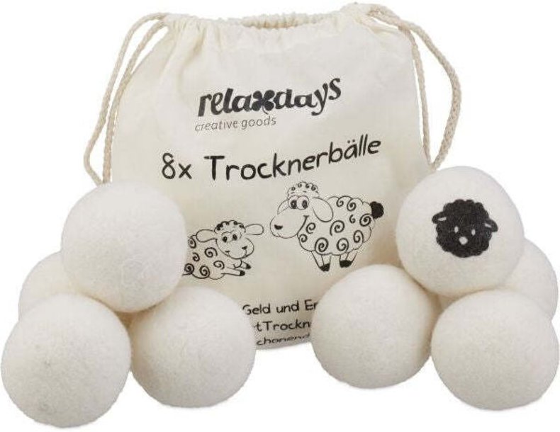 Trockenballe aus schafwolle 8er set