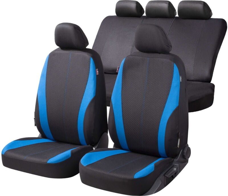 Walser - Autositzbezug Dundee Collection Basic Komplett-Set schwarz-blau Sitzbezug