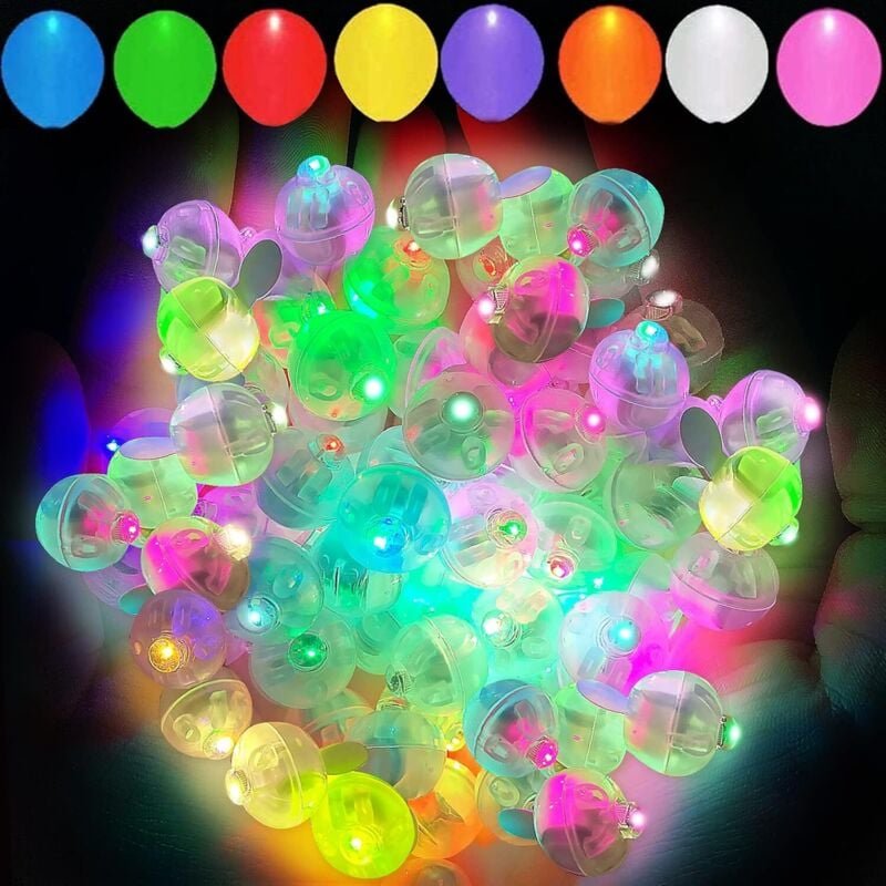 Thumbnail - 100 Stück mehrfarbige Ballon-Lichter, lange Standby-Zeit, wasserdicht, Mini-Kugel-Licht, runde LED-Blitzlampe für Papier...