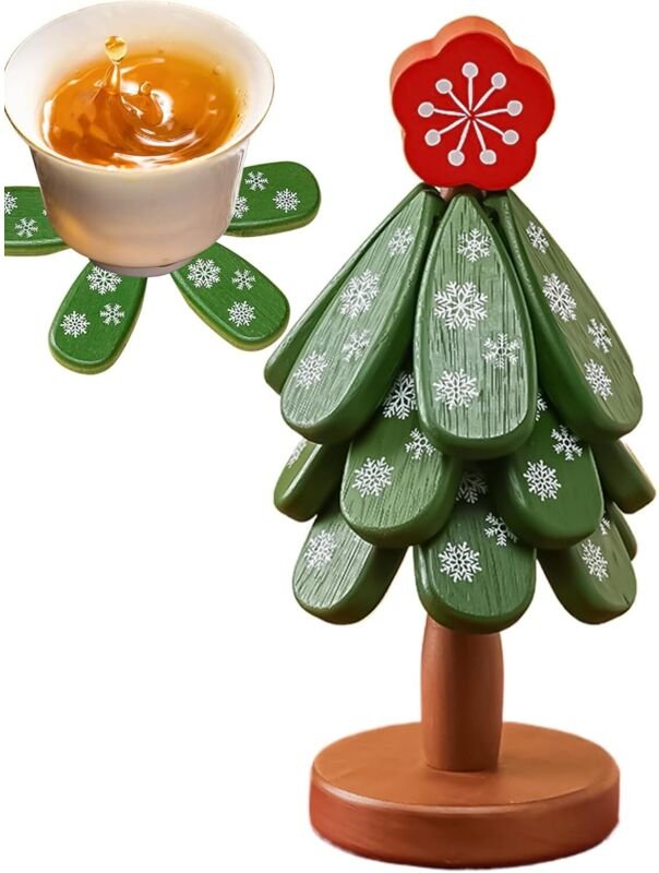 Zusammenklappbarer Untersetzerbaum aus Holz, robustes und platzsparendes Design