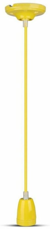 V-TAC VT-7998 Hängeleuchter 1 m E27 aus Porzellan Ф47 mm Seilkabel gelbe Farbe IP20 – SKU 3809